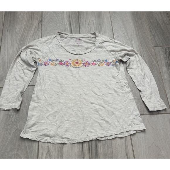 NATURAL LIFE Long Sleeve Boho Tee—Live Happy Size S Comfy Casual - Picture 2 of 4